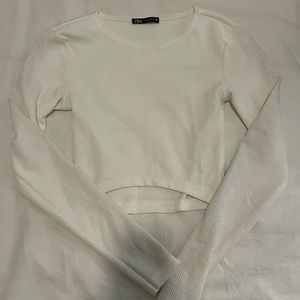 White long sleeve top